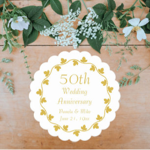 Dessous-de-verre En Papier Couronne de lierre pour les 50 ans de mariage