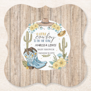 Dessous-de-verre En Papier Cowboy budget Bleu Jaune bottes occidentales senti