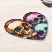 Dessous-de-verre En Papier Crânes funky (Incliné)