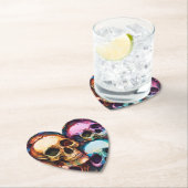 Dessous-de-verre En Papier Crânes funky (En situation)