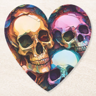 Dessous-de-verre En Papier Crânes funky