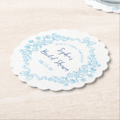 Dessous-de-verre En Papier "Cravate du noeud" quelque chose de bleu Bow Fête  (Incliné)