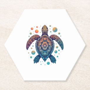 Dessous-de-verre En Papier Cravate Hawaiian Sea Turtle-Dye Hawaii Vacances Pl