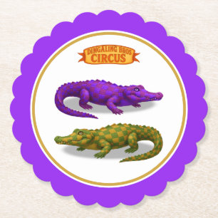 Dessous-de-verre En Papier Crawford, crocodile de cirque peint
