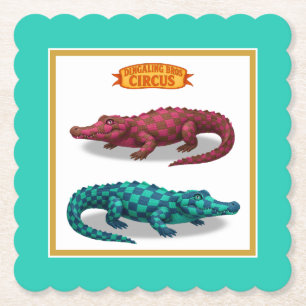 Dessous-de-verre En Papier Crawford, crocodile de cirque peint