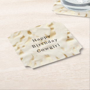 Dessous-de-verre En Papier Cream Gold Cowhide Animal