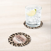 Dessous-de-verre En Papier Crème Brown Léopard noir rose (En situation)