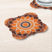 Dessous-de-verre En Papier Crème Brown orange (Incliné)