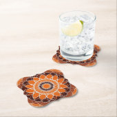 Dessous-de-verre En Papier Crème Brown orange (En situation)