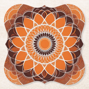 Dessous-de-verre En Papier Crème Brown orange