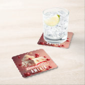 Dessous-de-verre En Papier Crème cerise gâteau d'anniversaire (En situation)