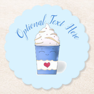 Dessous-de-verre En Papier Crème en latte et écaillée (bleu)