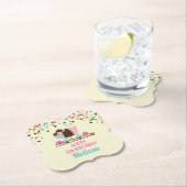 Dessous-de-verre En Papier Crème glacée Sundae Summery Traitements Anniversai (En situation)