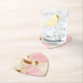 Dessous-de-verre En Papier Crème rose Blanc Brown (En situation)