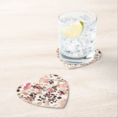 Dessous-de-verre En Papier Crème rose Brown léopard Anniversaire (En situation)