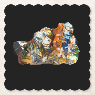 Dessous-de-verre En Papier Cristal d'hématite arc-en-ciel Minéral iridescent