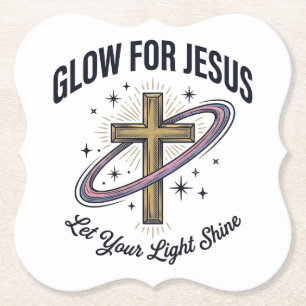 Dessous-de-verre En Papier Croix chrétienne Glow for Jesus Vintage Vector