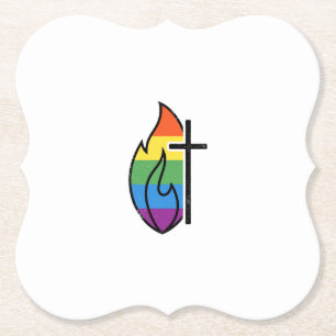 Dessous-de-verre En Papier Croix de Flamme Arc-en-ciel Vintage Design Vectori