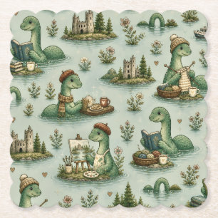 Dessous-de-verre En Papier Cryptides confortables Nessie Monstre du Loch Ness