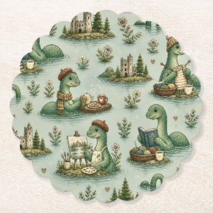 Dessous-de-verre En Papier Cryptides confortables Nessie Monstre du Loch Ness