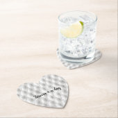 Dessous-de-verre En Papier Cuir Blanc Faux Romantique (En situation)