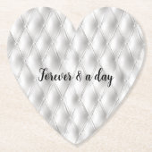 Dessous-de-verre En Papier Cuir Blanc Faux Romantique (Devant)