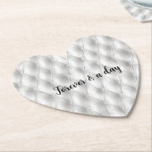 Dessous-de-verre En Papier Cuir synthétique blanc romantique (Incliné)