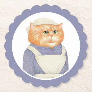 Dessous-de-verre En Papier CUISINE CAT Dessous de verre en papier rond à écha