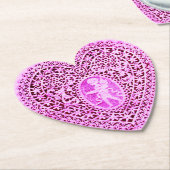 Dessous-de-verre En Papier CUPIDON DENTELLE COEUR EN FLEURS ROSES Saint-Valen (Incliné)