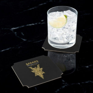 Dessous-de-verre En Papier Custom Mystic Gold Enterrement de Vie de Jeune Fil