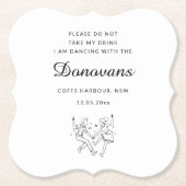 Dessous-de-verre En Papier Custom Please Do Not Take My Drink Wedding  (Devant)