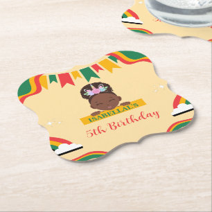 Dessous-de-verre En Papier Cute afro licorne Africaine amérique filles Annive