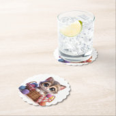 Dessous-de-verre En Papier Cute chat (En situation)