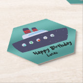 Dessous-de-verre En Papier Cute dinosaure capitaine bateau bateau école Anniv (Incliné)