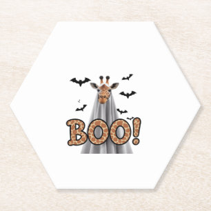 Dessous-de-verre En Papier Cute Giraffe Boo Halloween Costume amusant Zoo Lov