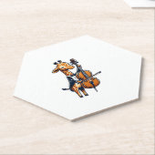 Dessous-de-verre En Papier Cute Giraffe Jouer Cello Giraffes Musicien Musique (Incliné)