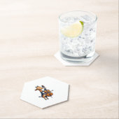 Dessous-de-verre En Papier Cute Giraffe Jouer Cello Giraffes Musicien Musique (En situation)