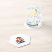 Dessous-de-verre En Papier Cute Giraffe Jouer Drums Giraffes Drummer Musique (En situation)