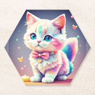 Dessous-de-verre En Papier Cute Kitten-84301 coloré