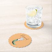 Dessous-de-verre En Papier Cute Kitten Purrmaid - Fun Mermaid Design de chat (En situation)