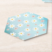 Dessous-de-verre En Papier Cute Modern Daisy Fleur de lys Rustique transparen (Incliné)