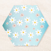 Dessous-de-verre En Papier Cute Modern Daisy Fleur de lys Rustique transparen (Devant)