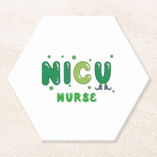 Dessous-de-verre En Papier Cute NICU infirmière St. Patrick's design