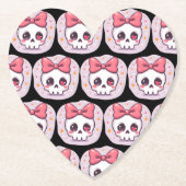 Dessous-de-verre En Papier Cute Pastel Goth Skull with Bow (Devant)