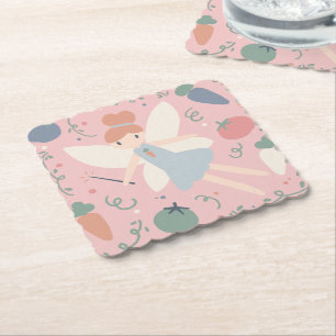 Dessous-de-verre En Papier Cute Pastel Légumes et Fruit Harvest Fairy