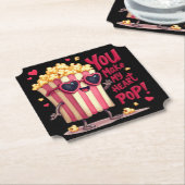 Dessous-de-verre En Papier Cute Popcorn Valentine Vous Faites Mon Coeur Pop! (Incliné)