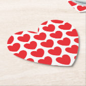 Dessous-de-verre En Papier Cute Red Hearts Motif Cust. DESSOUS DE VERRE cardi (Incliné)