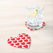 Dessous-de-verre En Papier Cute Red Hearts Motif Cust. DESSOUS DE VERRE cardi (En situation)