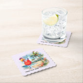 Dessous-de-verre En Papier Cute tiki Cocktail ajouter du texte Dessous de ver (En situation)
