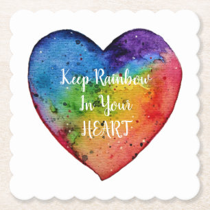 Dessous-de-verre En Papier Cute Watercolor Rainbow